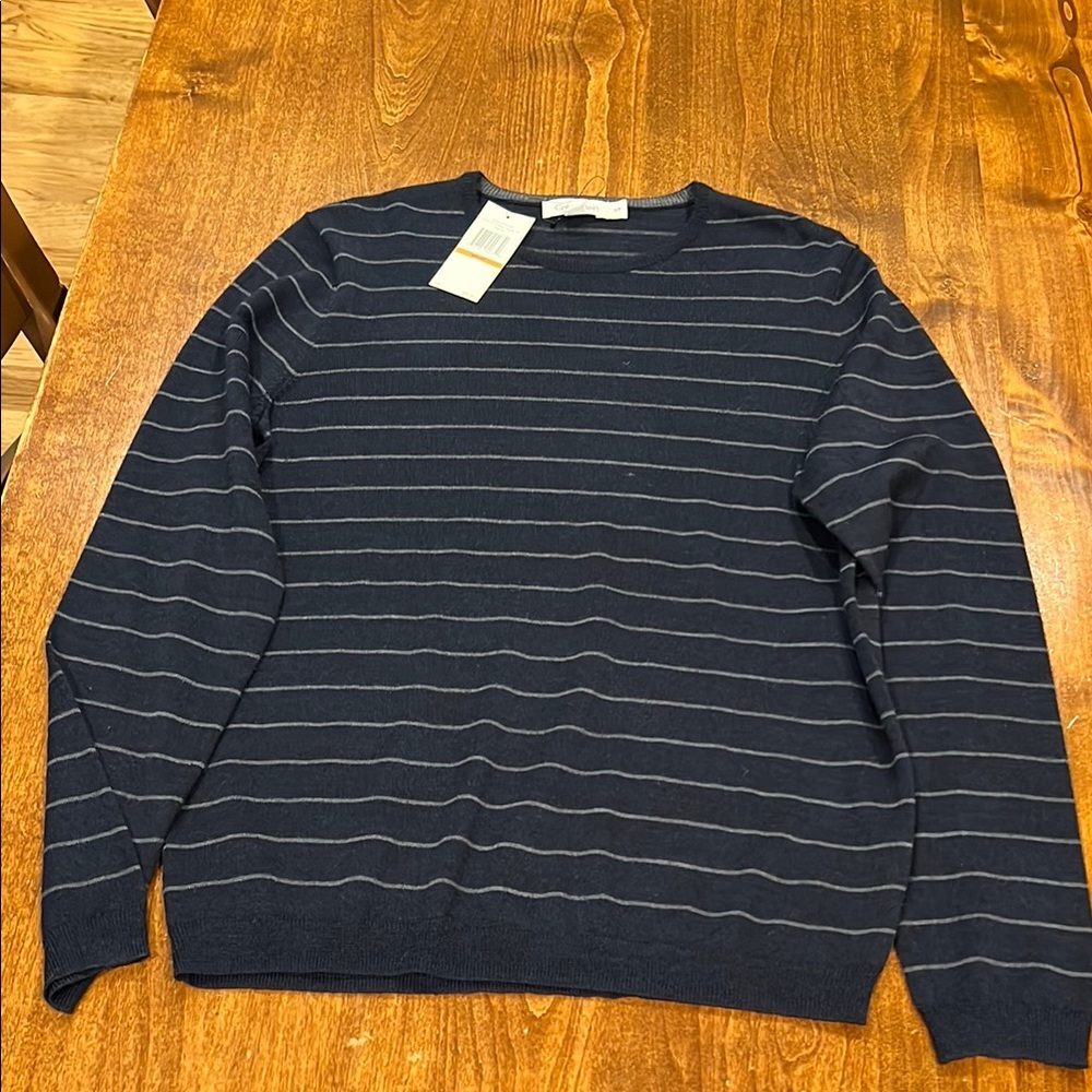 Men's Navy Striped Sweater